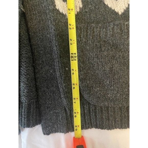 J JILL Wool Chunky Knit Southwestern Fair Isle Beaded Cardigan Sweater Size XS - Picture 10 of 14